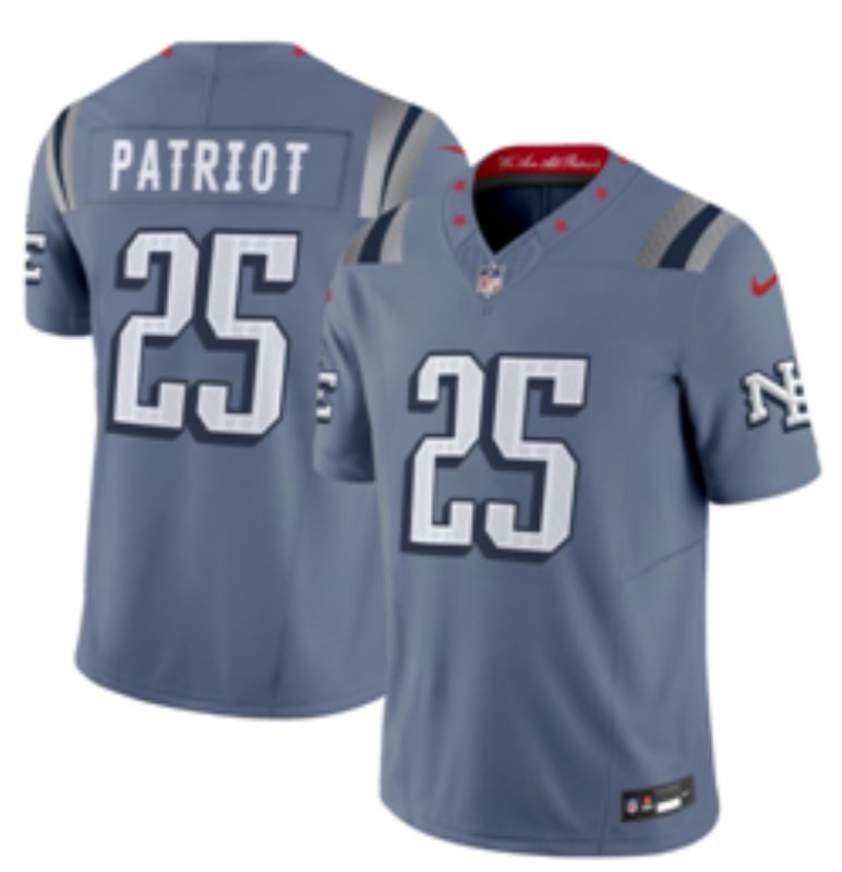 Men 2026 New England Patriots #25 Patriot blue Throwback Limited Nike NFL Jersey style 02
